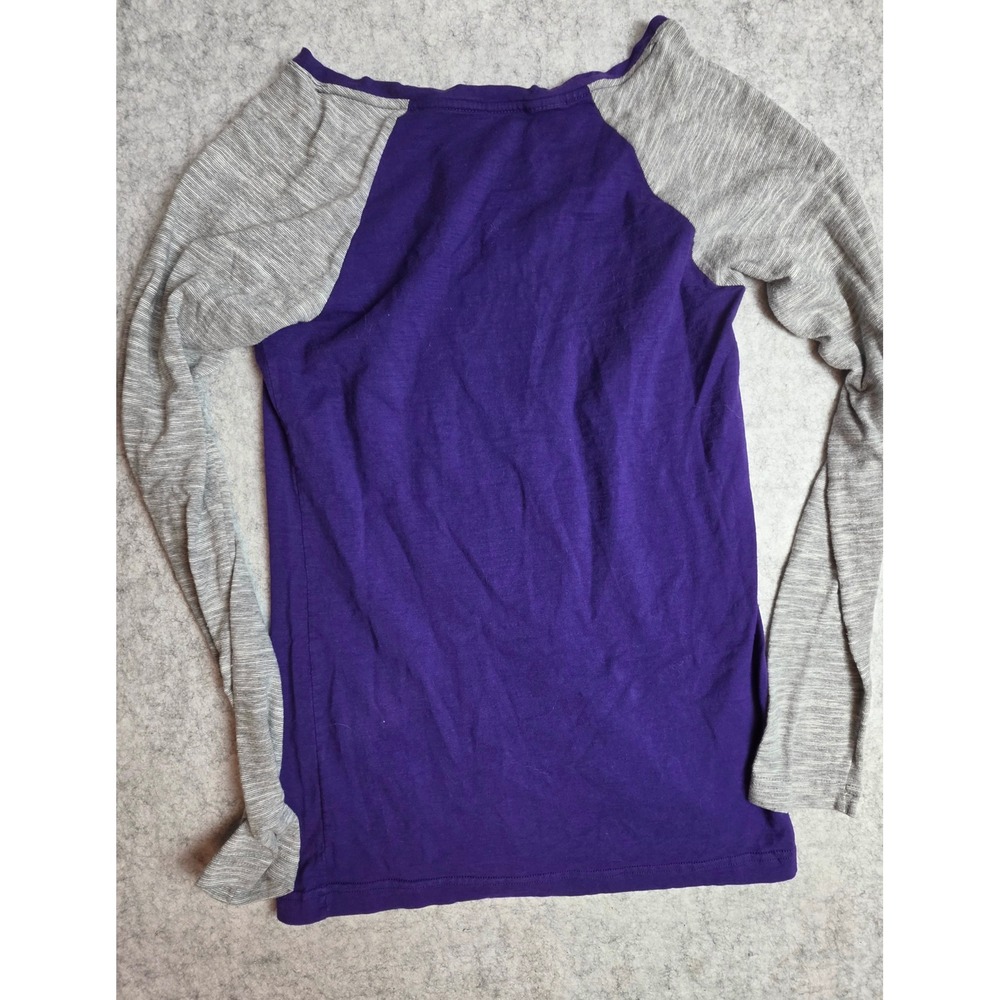 Adidas Los Angeles Lakers Shirt Womens Medium Purple Long Sleeve NBA Raglan Tee - Picture 4 of 5